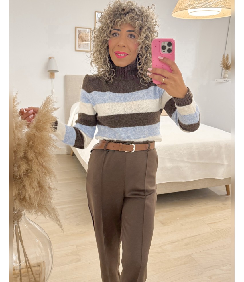 PANTALÓN DEPORTIVO+CINTURÓN CHOCO