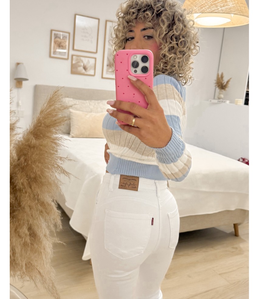 VAQUEROS PUSH UP LEVIS BLANCO