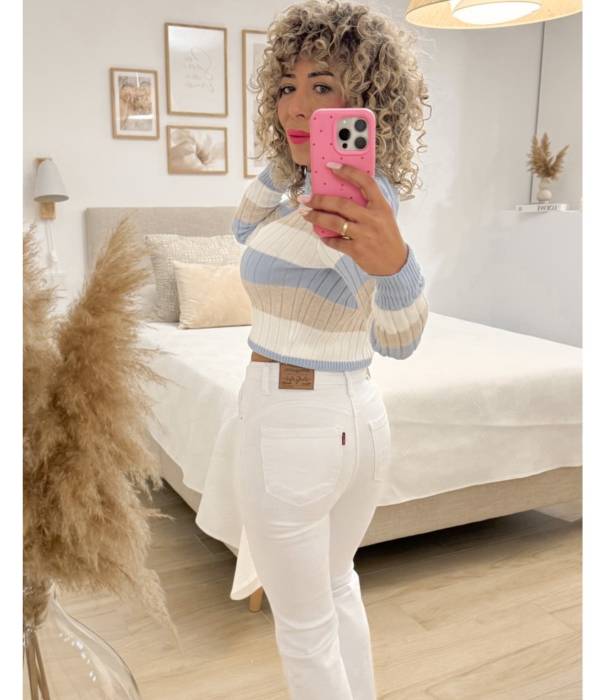 VAQUEROS PUSH UP LEVIS BLANCO