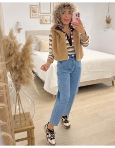 CHALECO PELO CAMEL 2