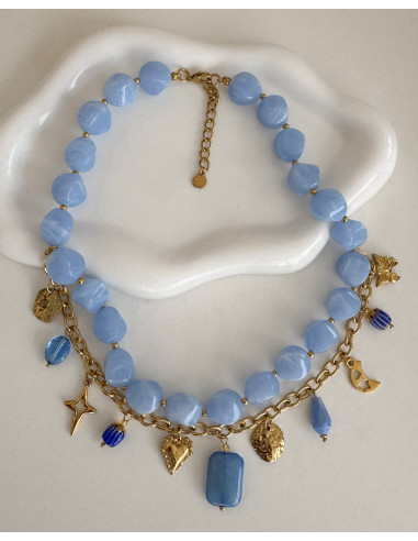 COLLAR DOBLE ABALORIO