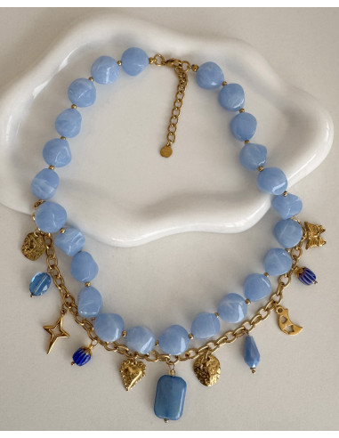 COLLAR DOBLE ABALORIO