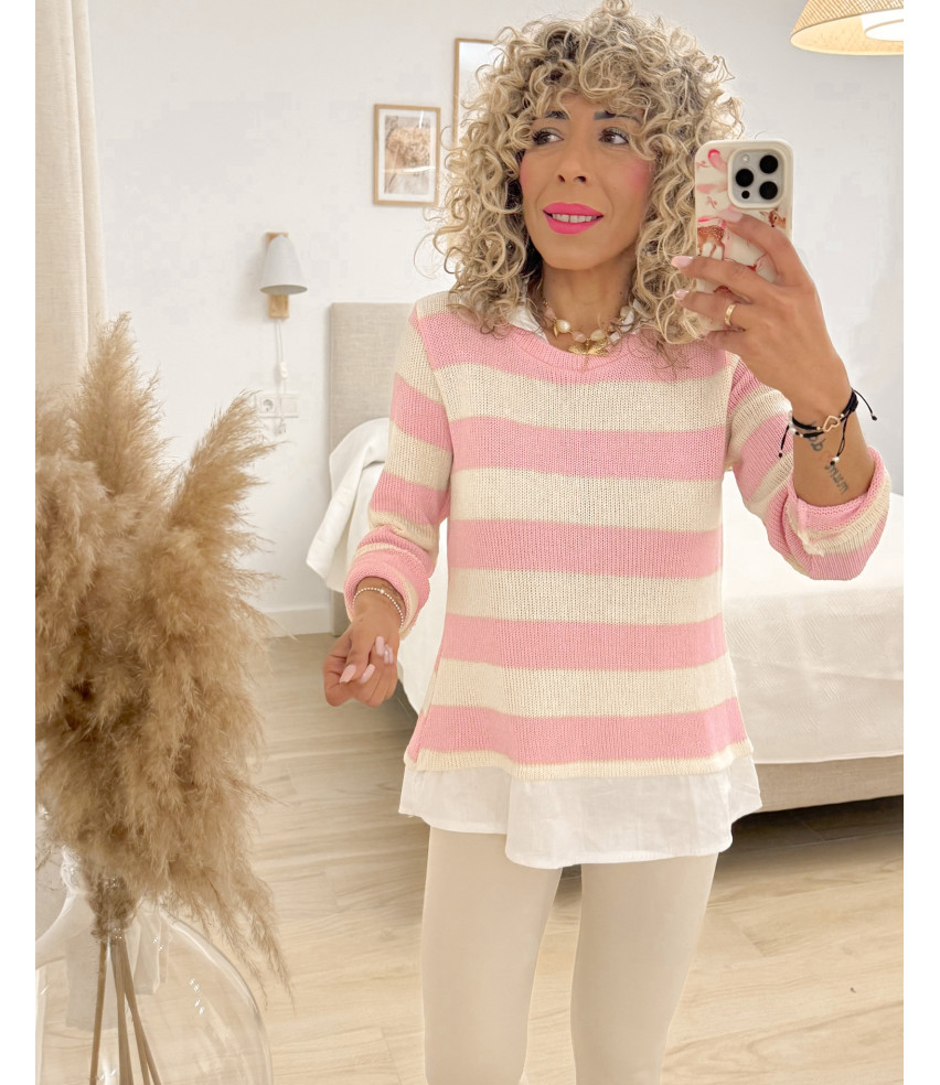 JERSEY HILO+FALSA CAMISA