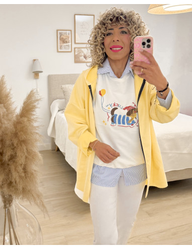 SUDADERA LUCKY BLANCA