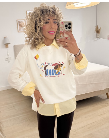 SUDADERA LUCKY BLANCA