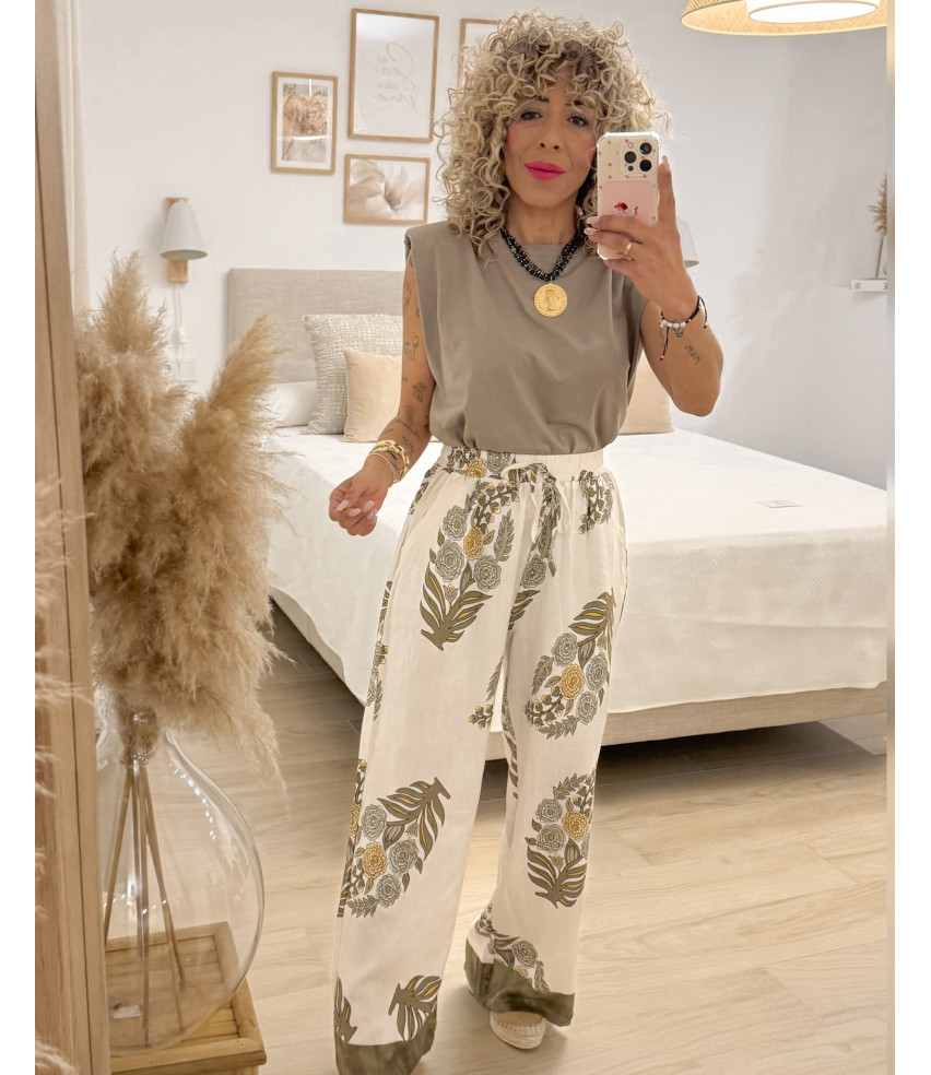 PANTALON PALAZZO FLORAL