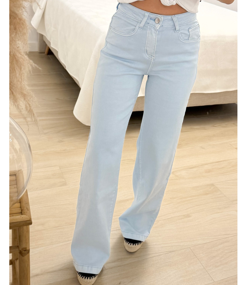 VAQUEROS RECTOS CELESTE