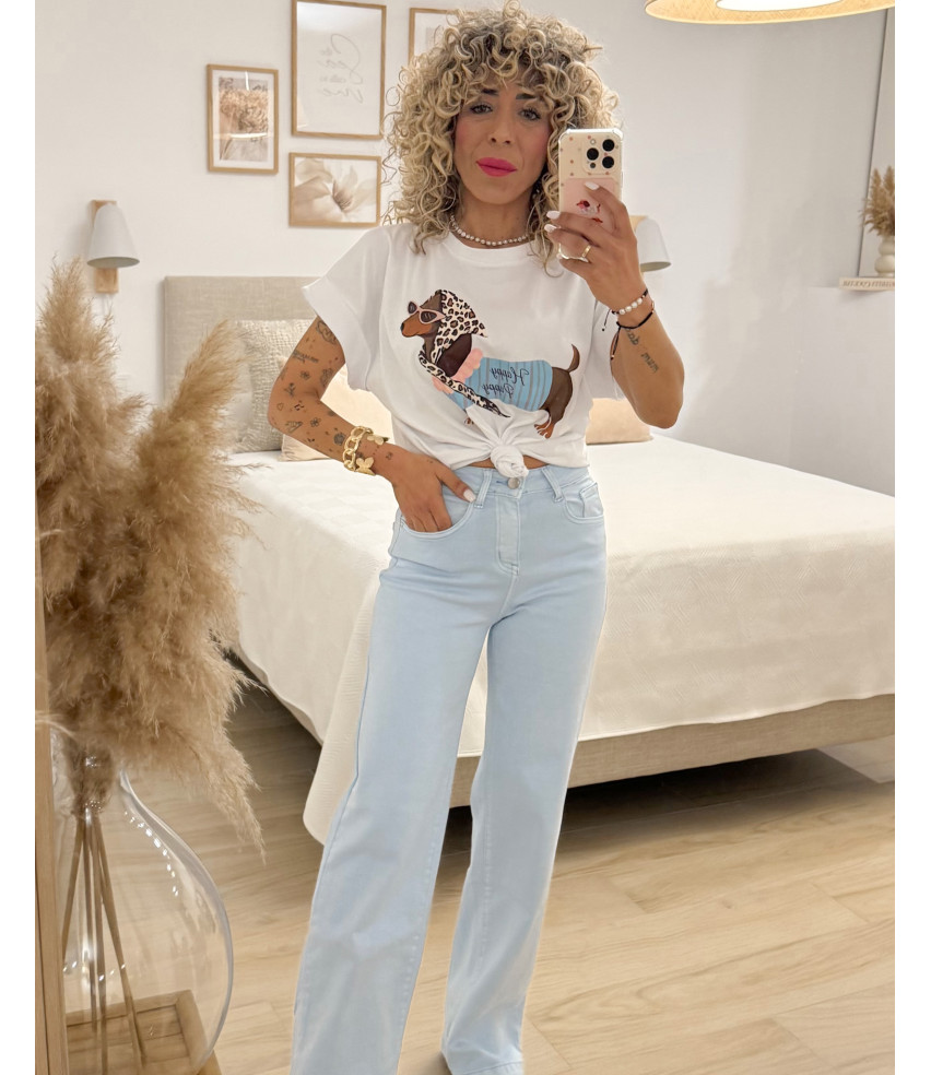 VAQUEROS RECTOS CELESTE