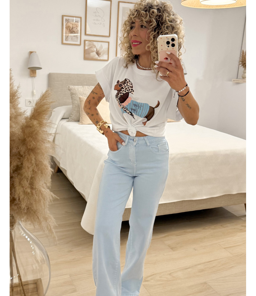 VAQUEROS RECTOS CELESTE