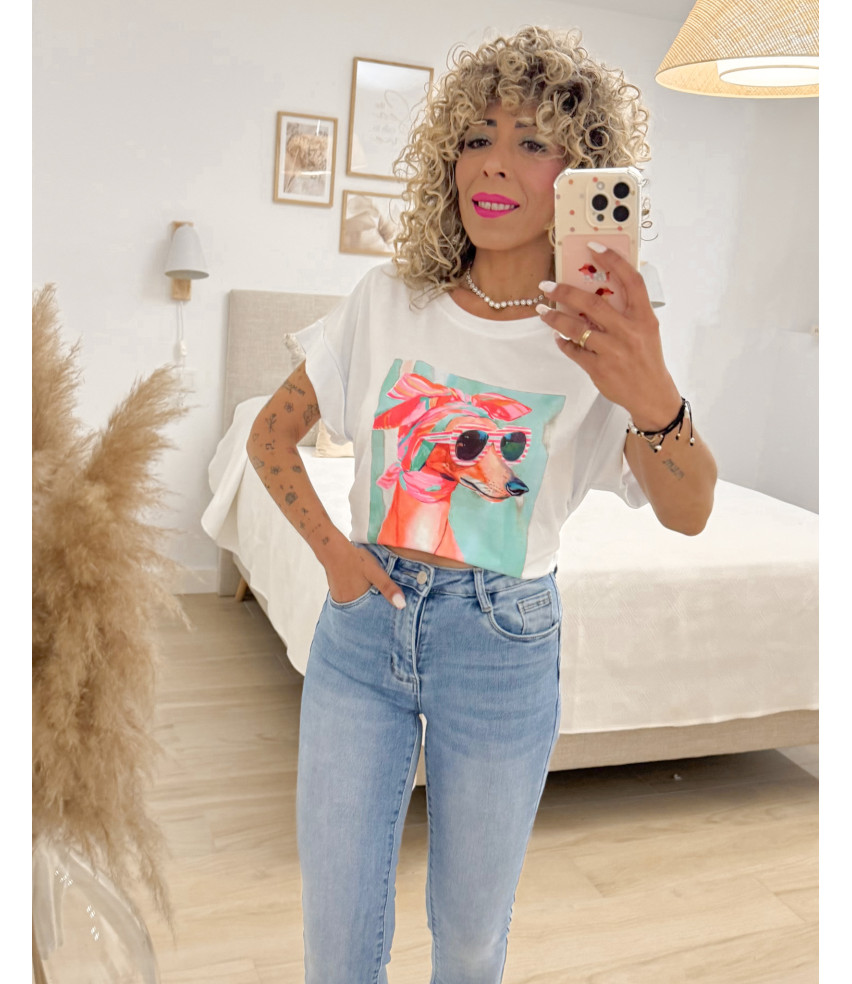 CAMISETA PERRITO MULTICOLOR