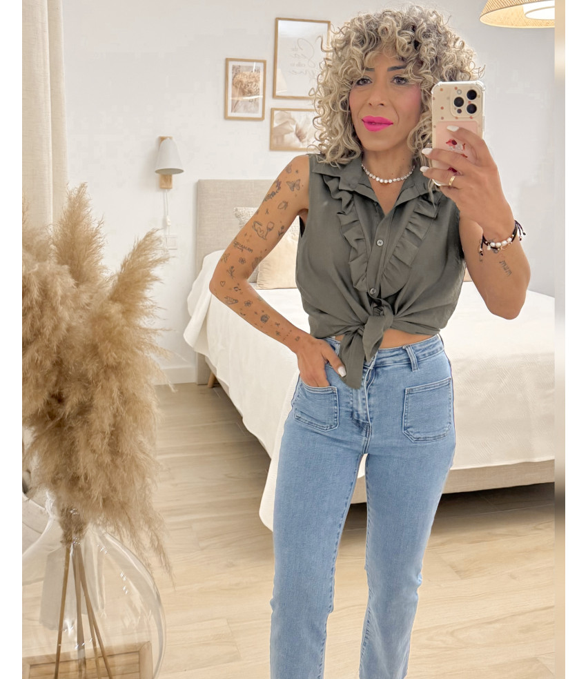 CAMISA ABOTONADA VOLANTES