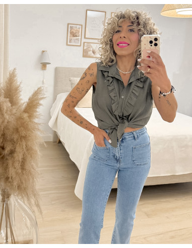 CAMISA ABOTONADA VOLANTES