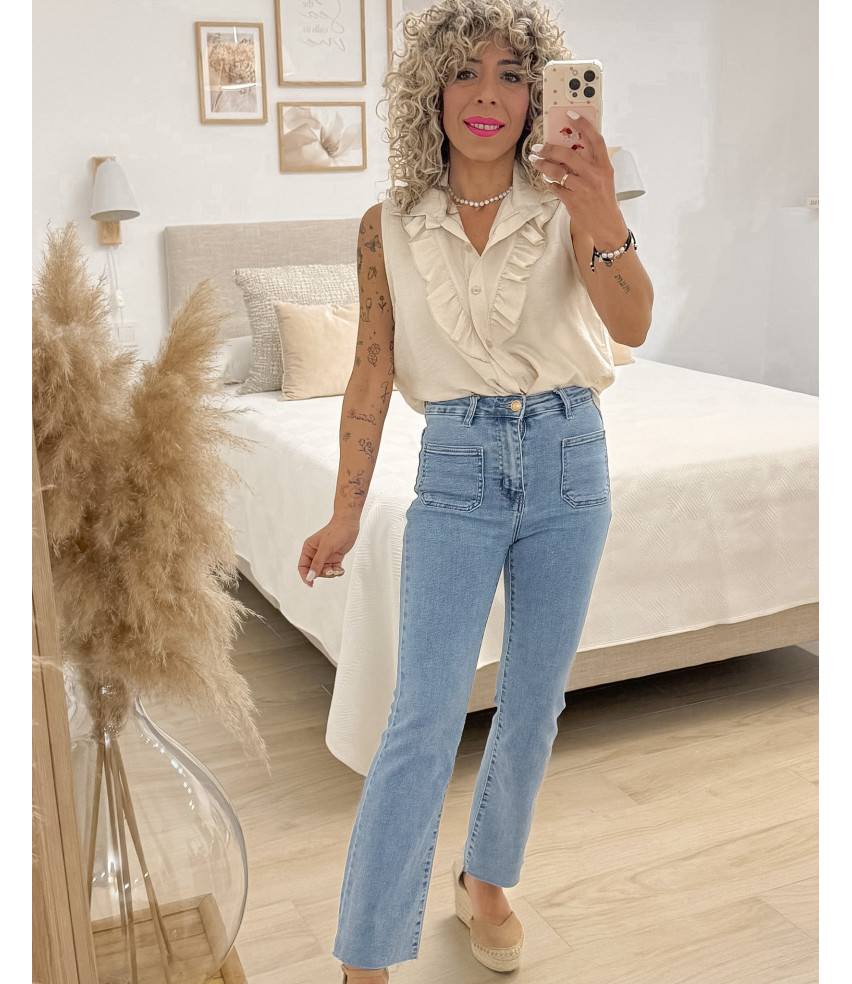 CAMISA ABOTONADA VOLANTES