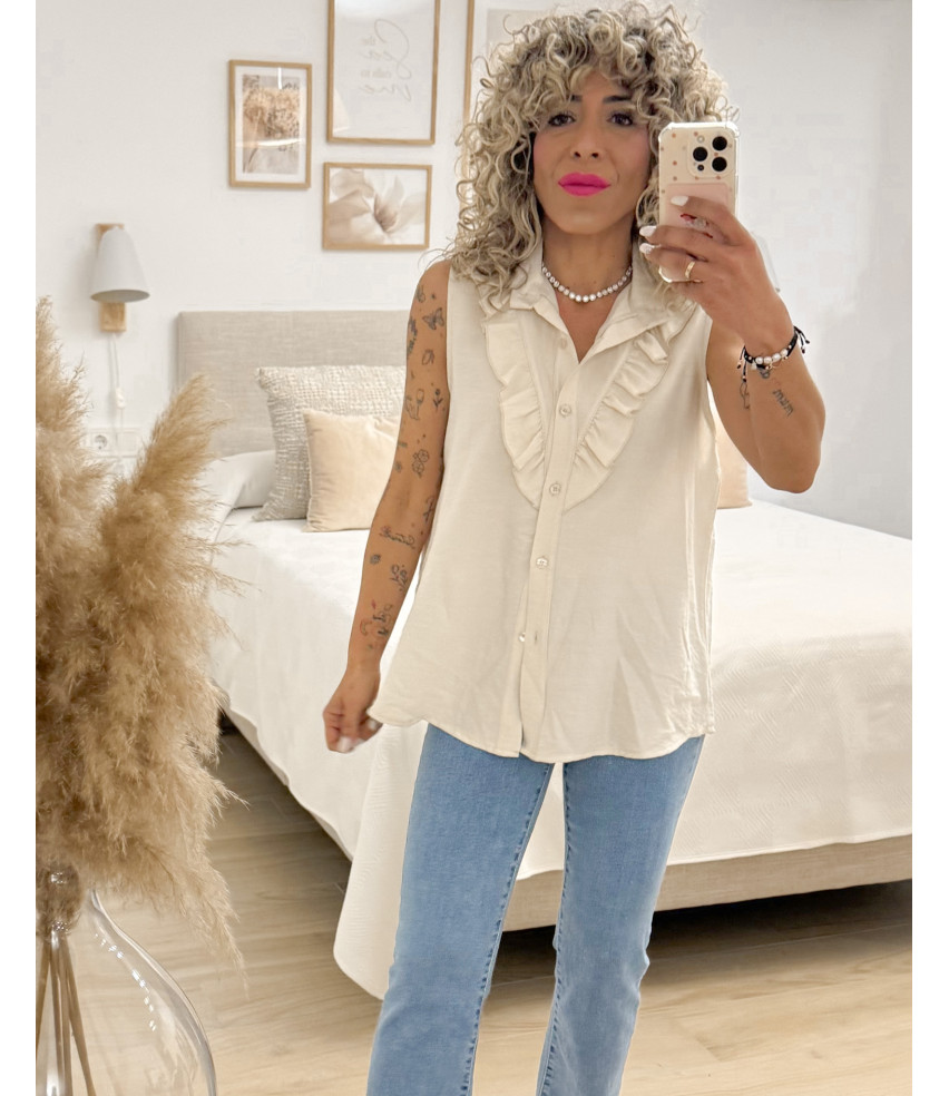 CAMISA ABOTONADA VOLANTES