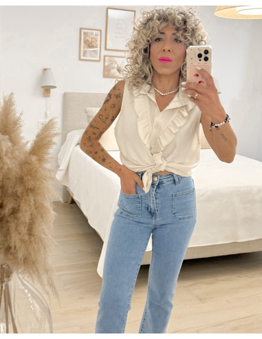 CAMISA ABOTONADA VOLANTES
