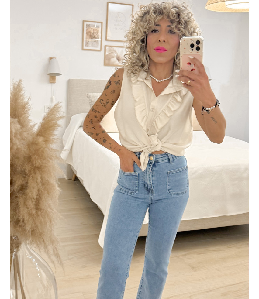CAMISA ABOTONADA VOLANTES