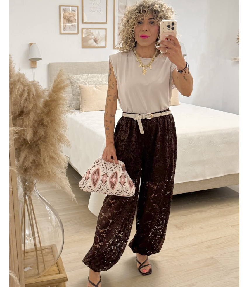 PANTALON ENCAJE BOMBACHO
