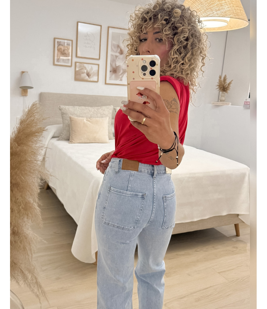 VAQUERO CEREZA BORDADA