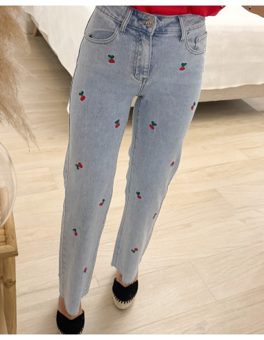 VAQUERO CEREZA BORDADA