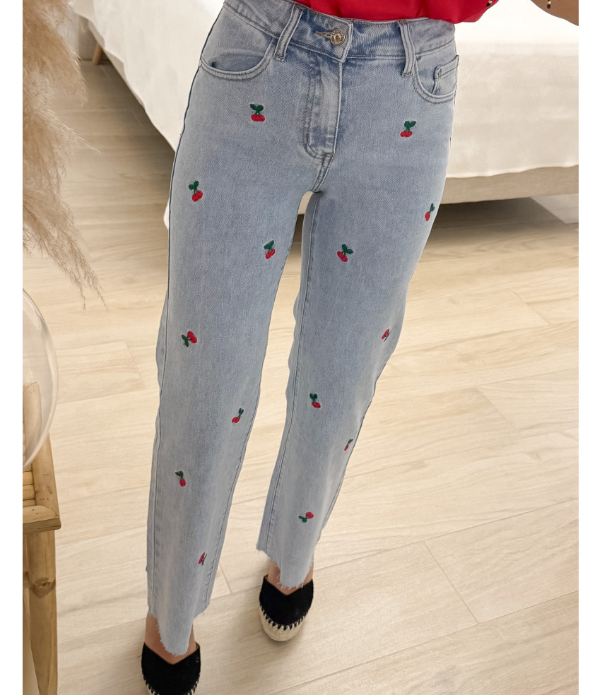 VAQUERO CEREZA BORDADA