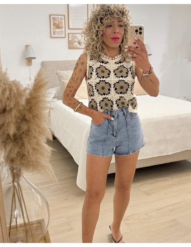 SHORT VAQUERO COSTURA
