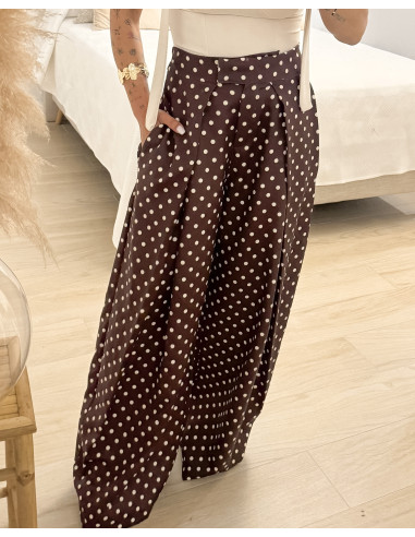 PANTALÓN PLIEGUE CHOCOLATE