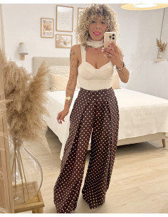 PANTALÓN PLIEGUE CHOCOLATE