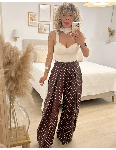 PANTALÓN PLIEGUE CHOCOLATE