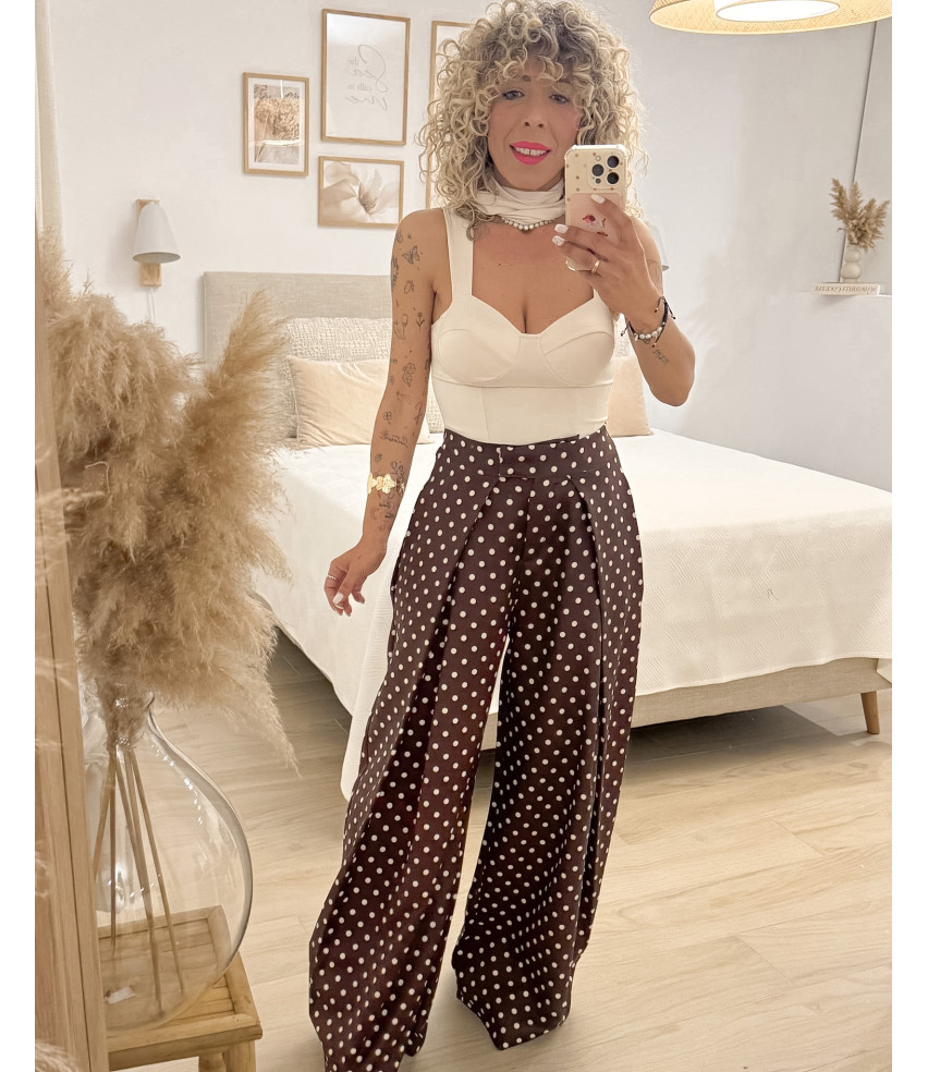 PANTALÓN PLIEGUE CHOCOLATE