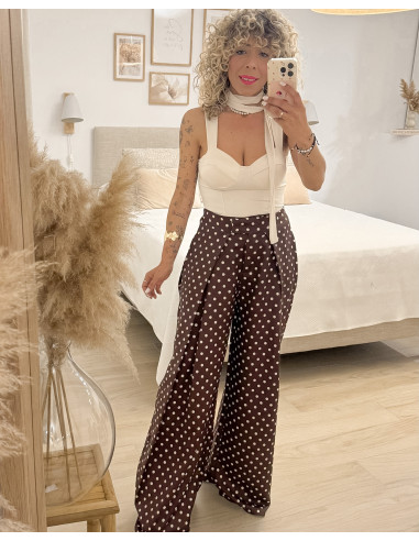 PANTALÓN PLIEGUE CHOCOLATE