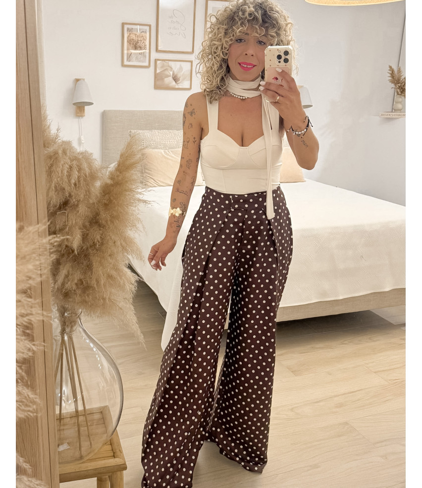 PANTALÓN PLIEGUE CHOCOLATE