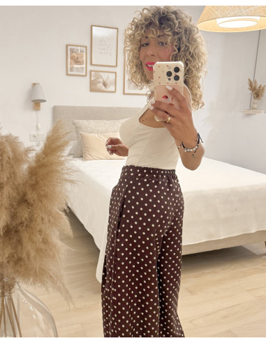 PANTALÓN PLIEGUE CHOCOLATE