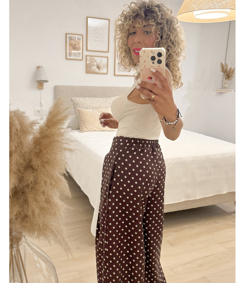 PANTALÓN PLIEGUE CHOCOLATE