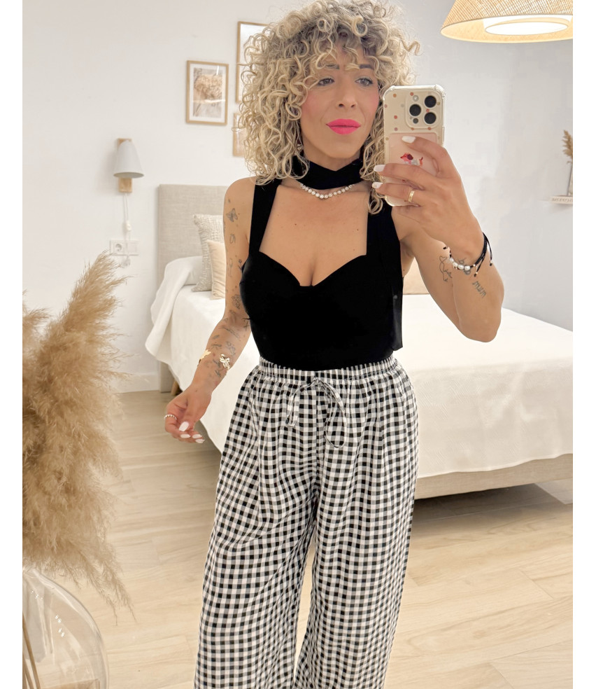 PANTALÓN VICHY NEGRO