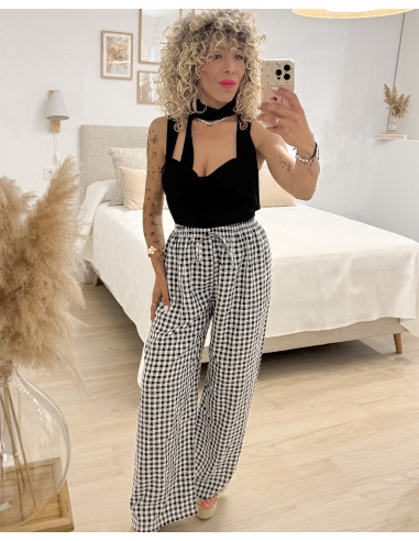 PANTALÓN VICHY NEGRO