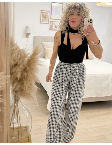 PANTALÓN VICHY NEGRO