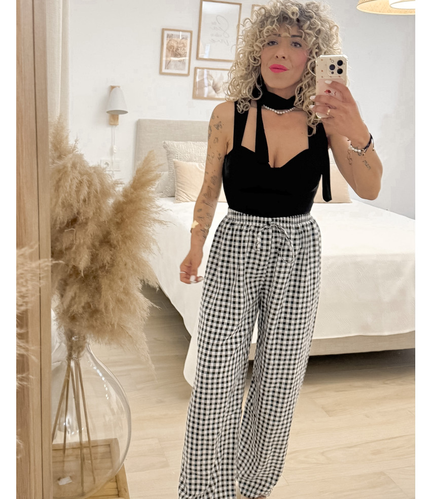 PANTALÓN VICHY NEGRO
