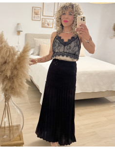 FALDA PLISADA NEGRA
