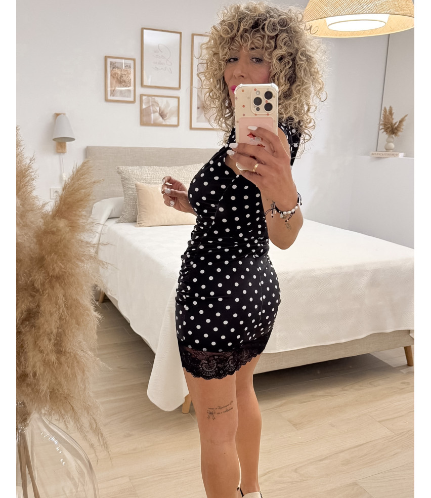 VESTIDO FRUNCIDO LUNARES