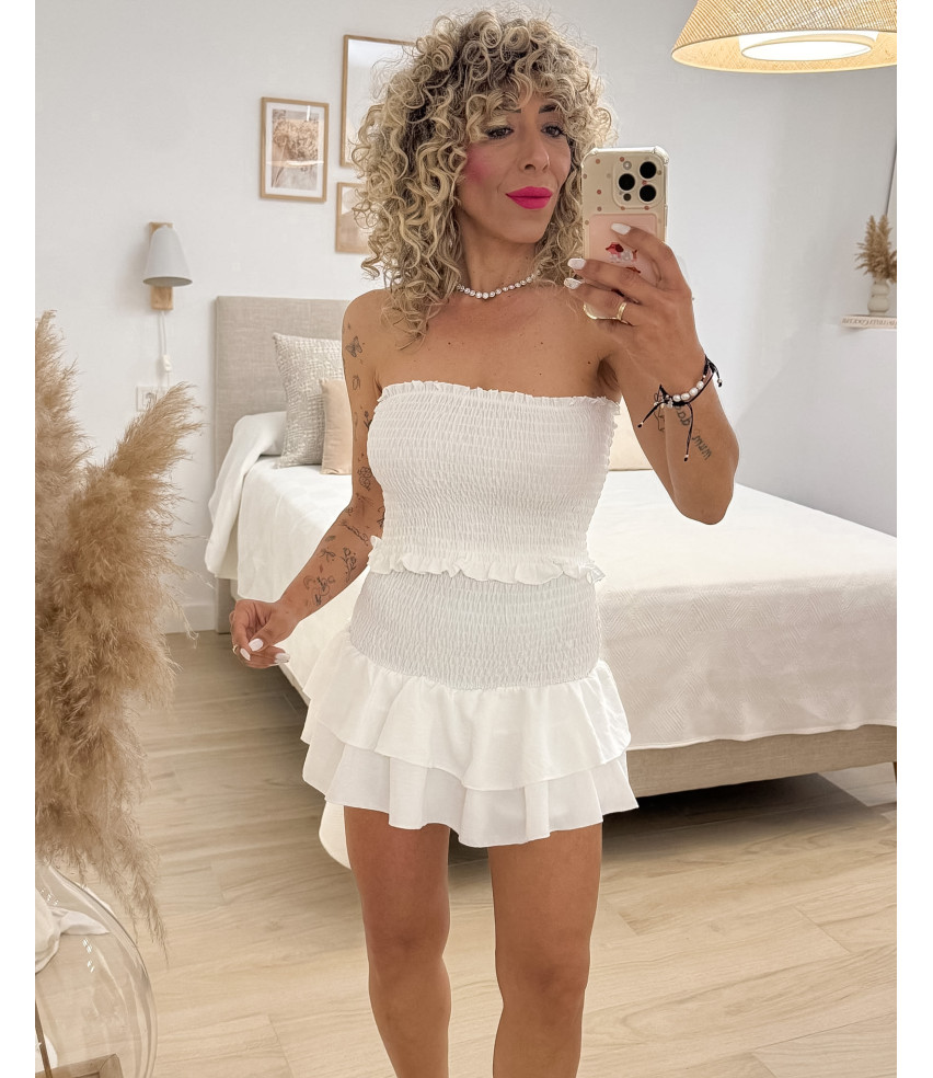 CONJUNTO FRUNCIDO BLANCO