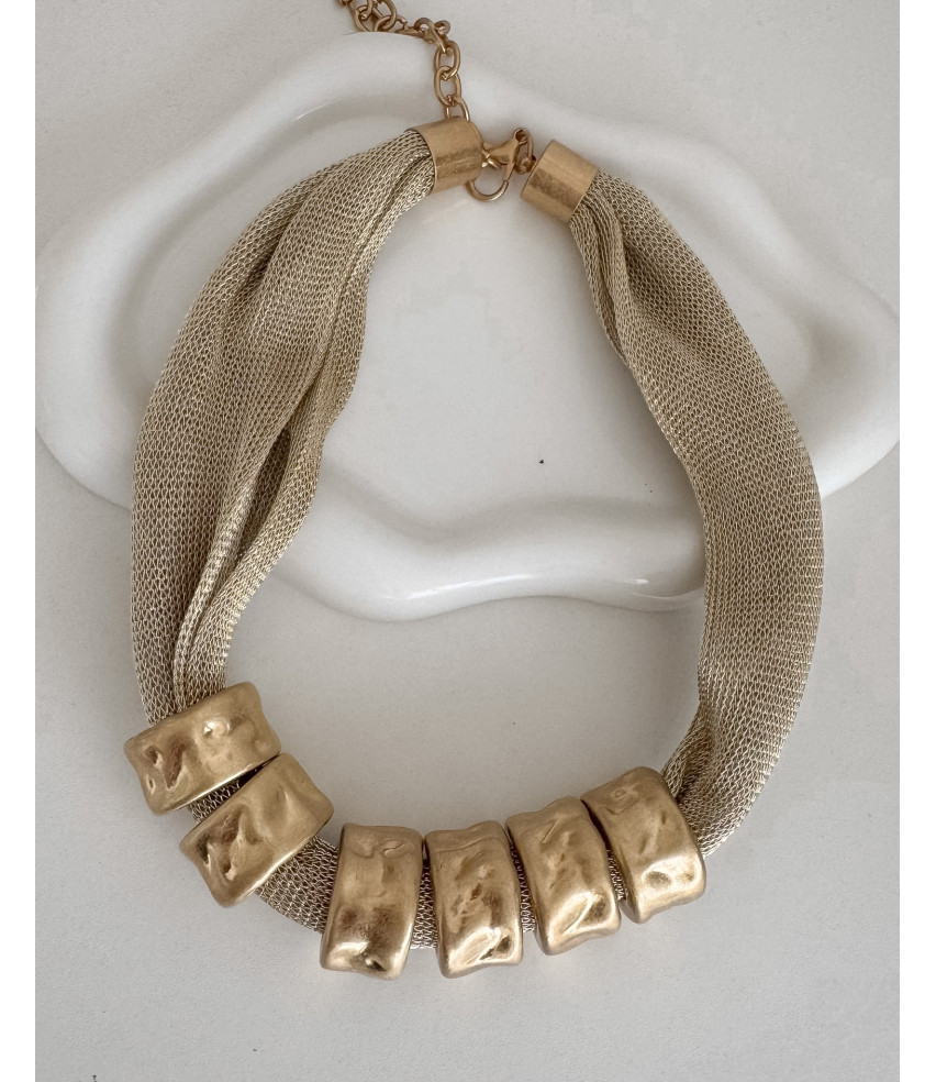 COLLAR REJILLA DORADA