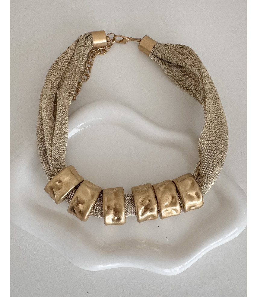 COLLAR REJILLA DORADA