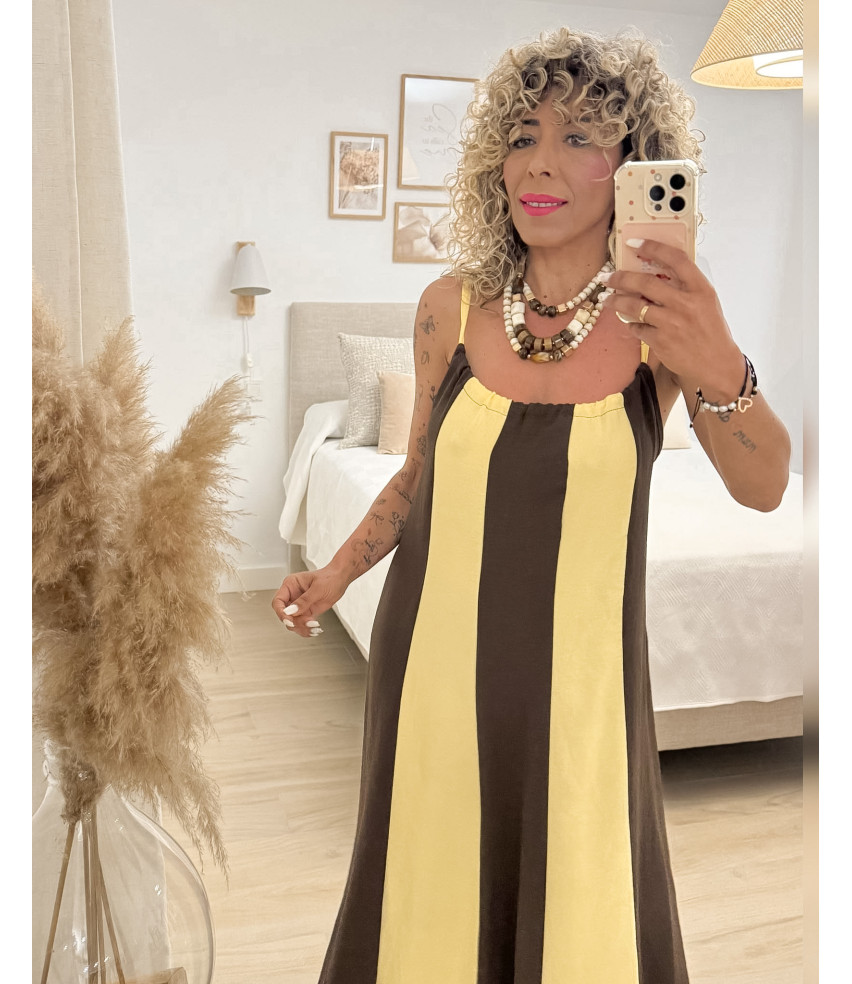 VESTIDO BICOLOR FLUIDO