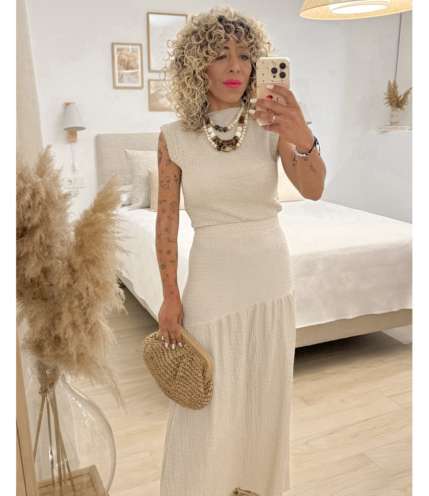 CONJUNTO FALDA+ TOP ARRUGADO