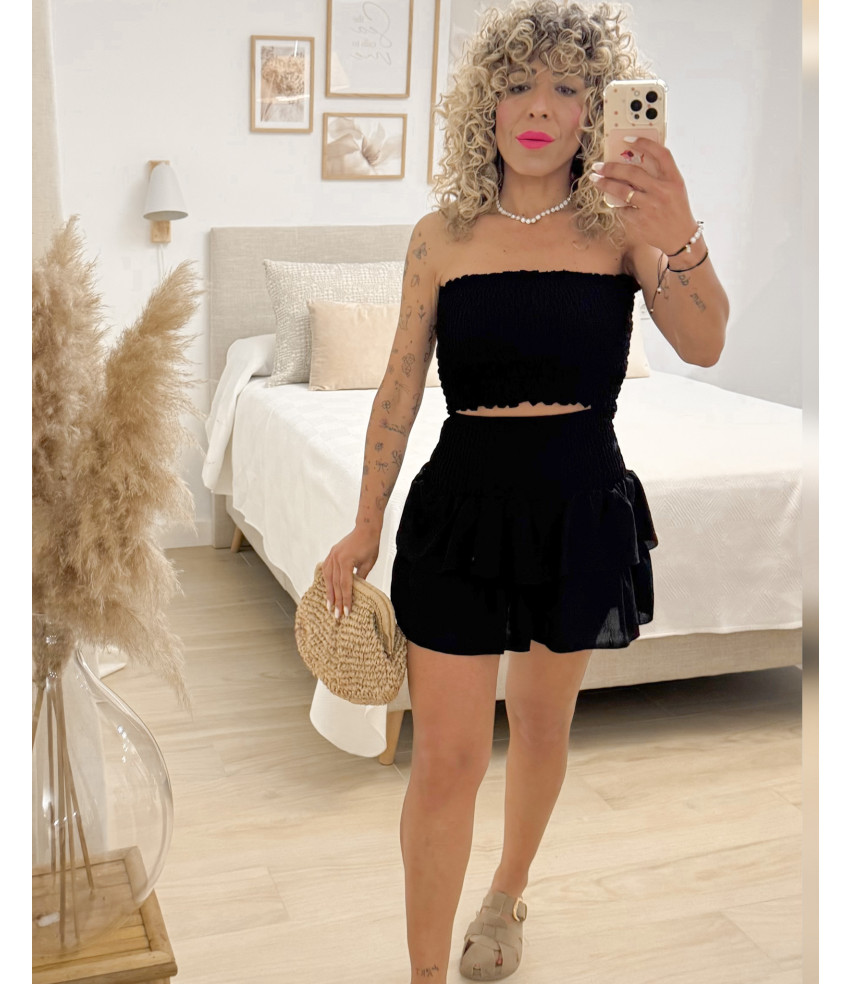 CONJUNTO FRUNCIDO NEGRO