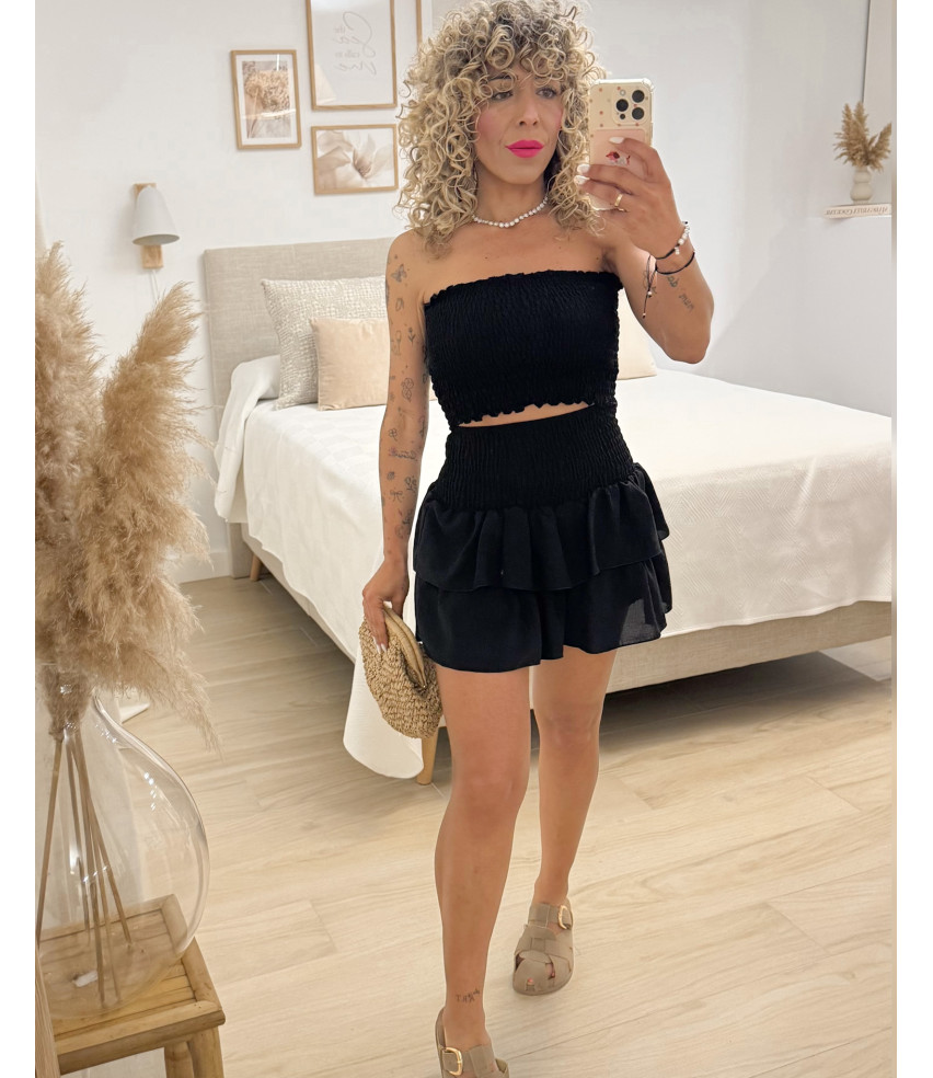 CONJUNTO FRUNCIDO NEGRO
