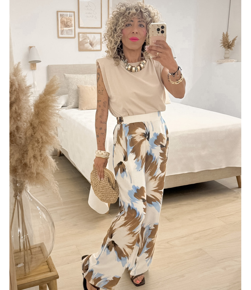 PANTALÓN PALAZZO ESTAMPADO