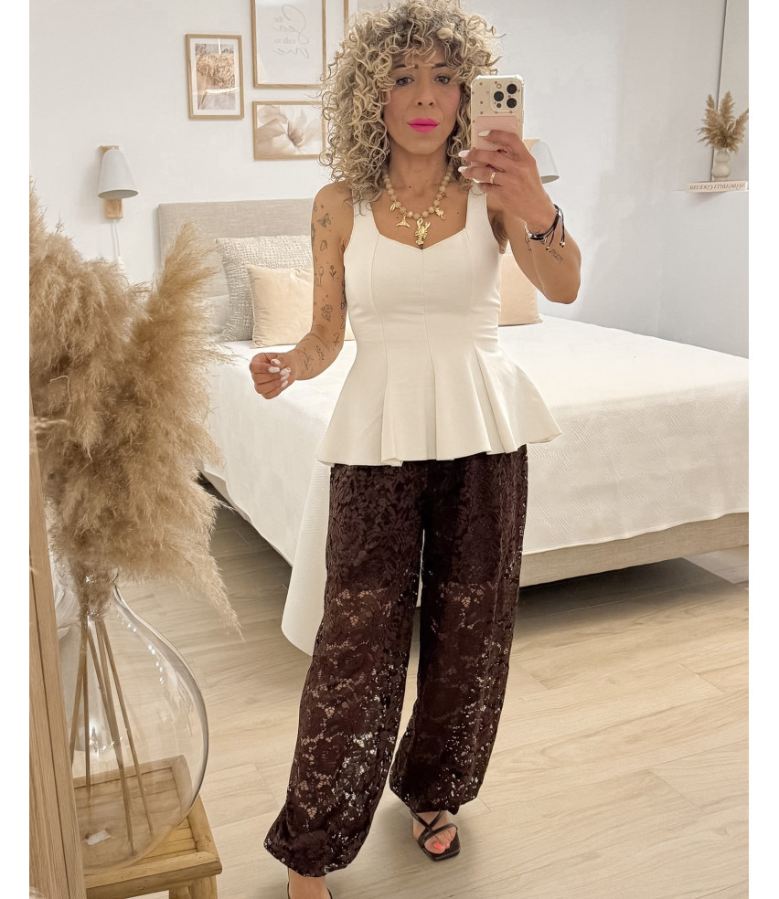 PANTALON ENCAJE BOMBACHO