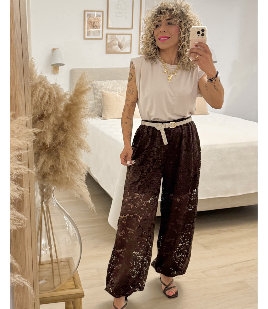 PANTALON ENCAJE BOMBACHO