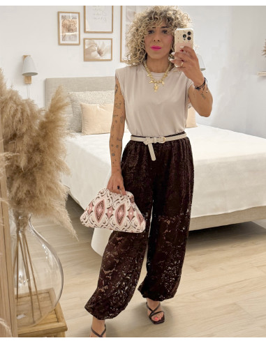 PANTALON ENCAJE BOMBACHO
